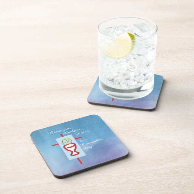 Posavasos Ahijado, Primera Comunión, Azul (Lado Derecho)