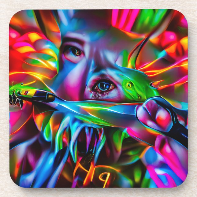 Posavasos Aichmofobia: Vivid Surreal Art (Frente)