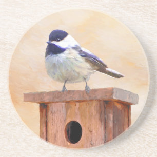 Posavasos Ajedrez sobre pintura de aves original
