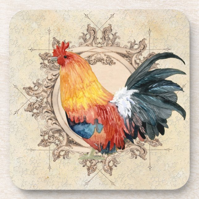 Posavasos AJR-PAPER-Black-Vintage-Rooster-1b.jpg (Frente)