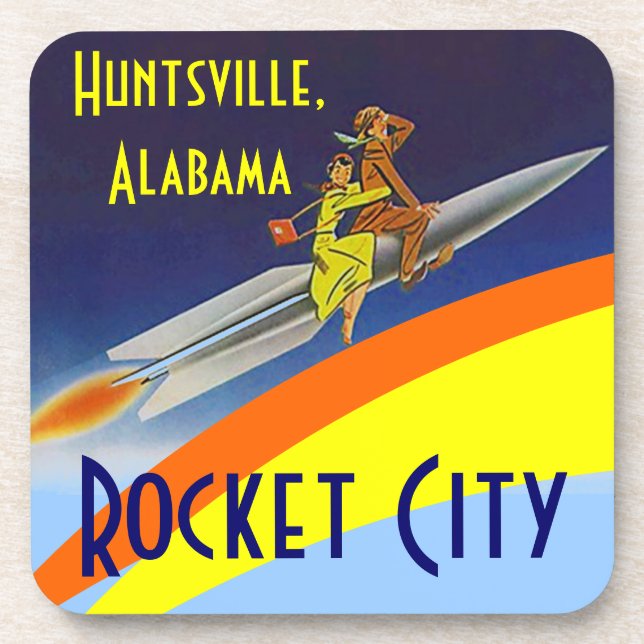 Posavasos AL de Huntsville Alabama de la ciudad de Rocket (Frente)