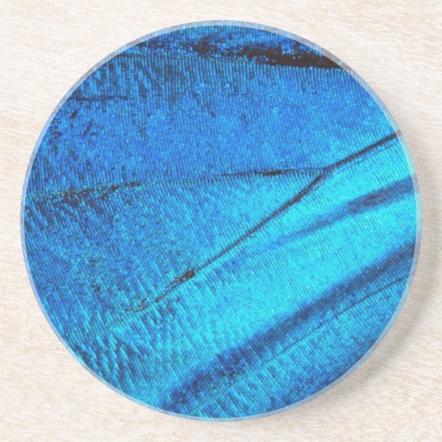 Posavasos Ala de Mariposa Azul Irisada (Frente)