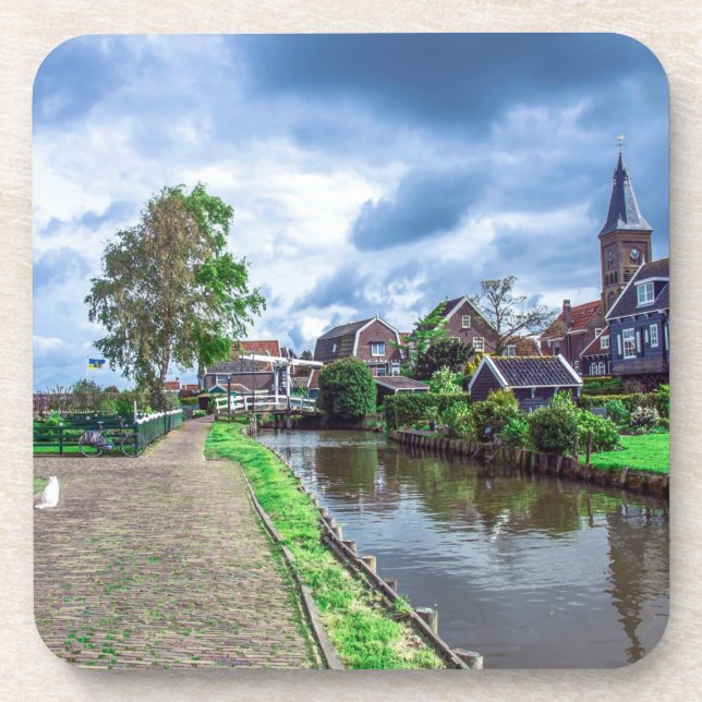 Posavasos Aldea pesquera tradicional Marken, Países Bajos (Frente)