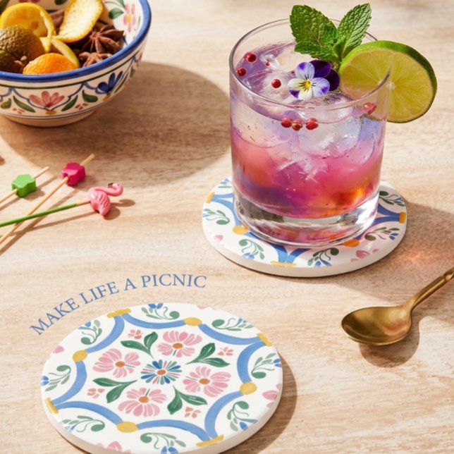 Posavasos Alegre Casa Floral Soleada (Subido por el creador)