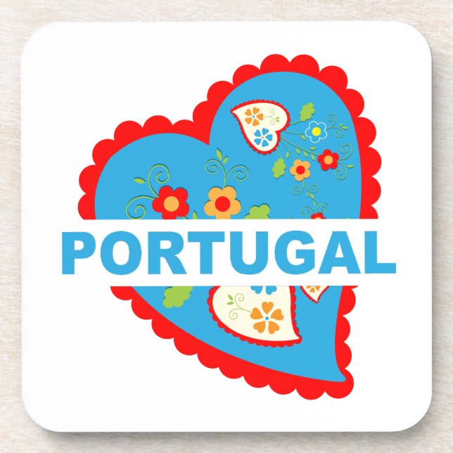 Posavasos Alegre corazón portugués (Frente)