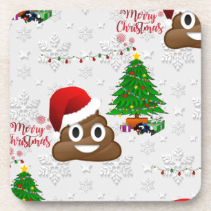 Posavasos alegre navidad emoji poo