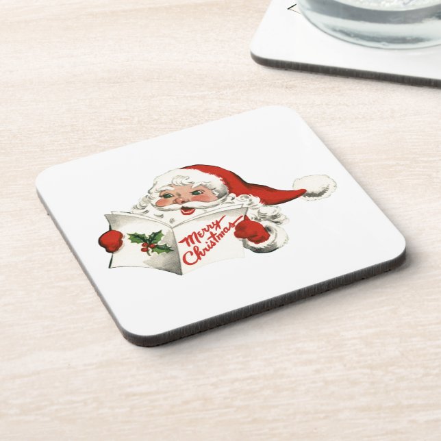 Posavasos Alegre Retro Santa Claus (Lado Izquierdo)