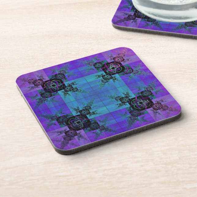 Posavasos Alegría de Aqua y Lilac Fractal Alegría de Plástic (Lado Izquierdo)