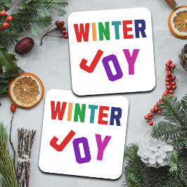 Posavasos Alegría de invierno - Coloridas Cartas acogedoras