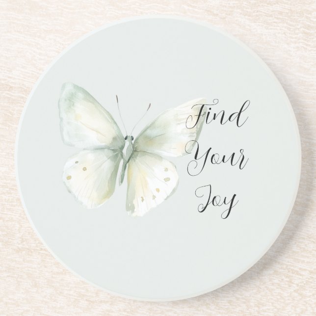 Posavasos Alegría de Mariposa de Menta (Frente)