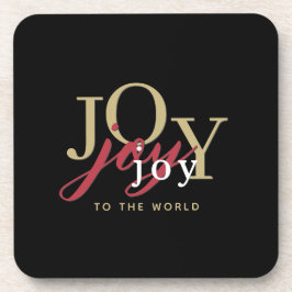 Posavasos Alegría por la tipografía festiva mundial negro