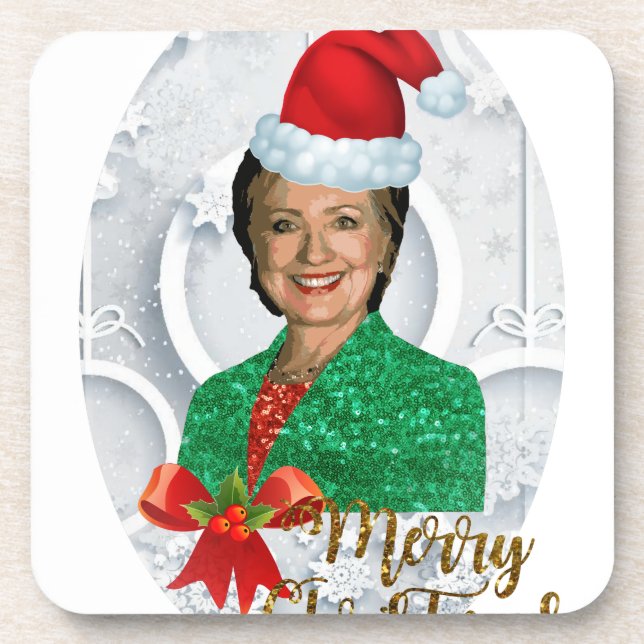 Posavasos alegry xmas Hillary clinton (Frente)