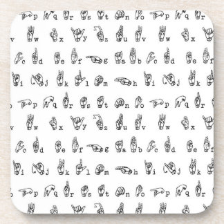 Posavasos Alfabeto americano del lenguaje de signos en