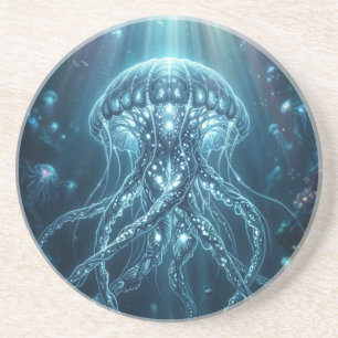 Posavasos Alfombra de ratón de juego de medusa bioluminiscen