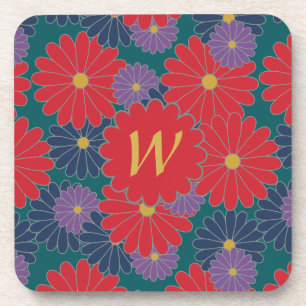 Posavasos Alfombra floral cuadrada de otoño Splashy