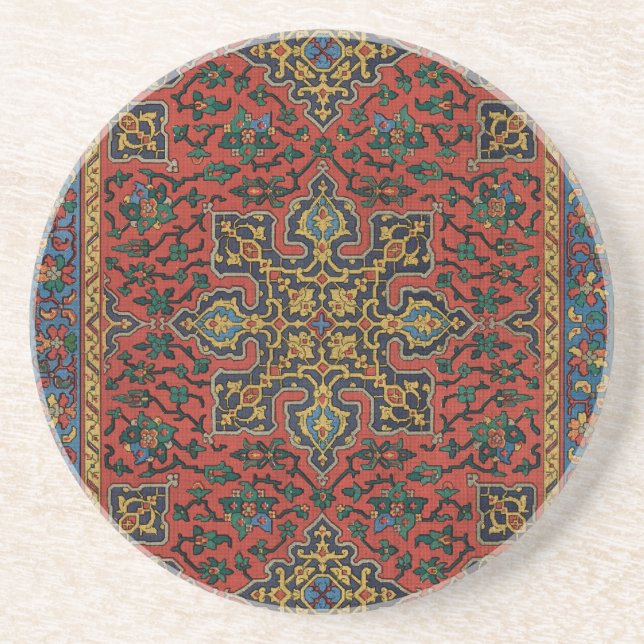 Posavasos Alfombra Persa Clásica Rojo Azul (Frente)