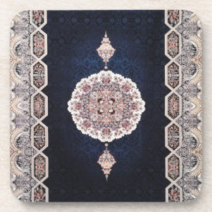 Posavasos Alfombra Persa Turca Azul Antigua