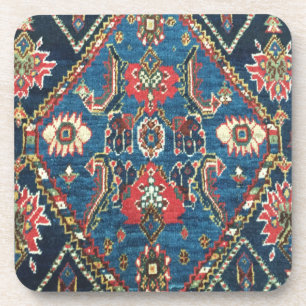 Posavasos Alfombra Persa Turca Oriental Antigua Azul