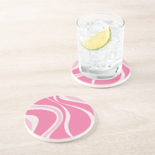 Posavasos Alfombrilla de olas rosadas