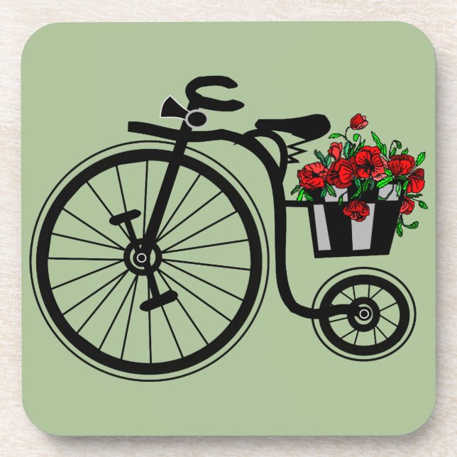 Posavasos Alfombrilla para bicicleta Flores Románticas - Tus (Frente)