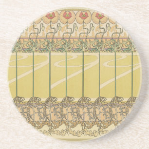 Posavasos Alfonse Mucha Amapolas Papel Pintado Floral Art No