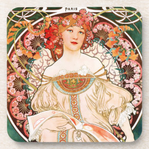 Posavasos Alfonso Mucha F. Champenois Coasters