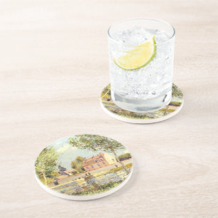 Posavasos Alfred Sisley Houses a orillas del Loing