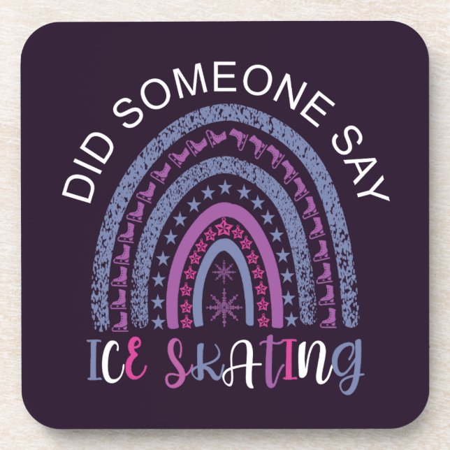 Posavasos Alguien dijo patinaje sobre hielo (Frente)