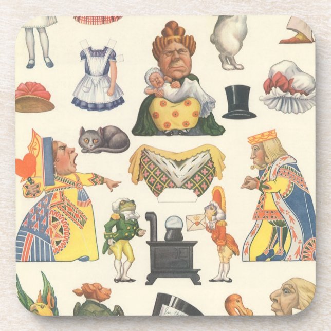 Posavasos Alicia en el país de las maravillas, muñeca de pap (Frente)