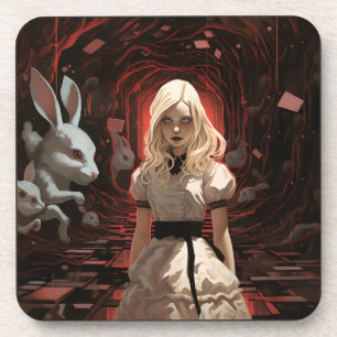 Posavasos Alicia en el país de las maravillas, oscuro y surr