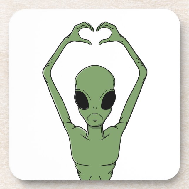 Posavasos Alien Heart Pose (Frente)