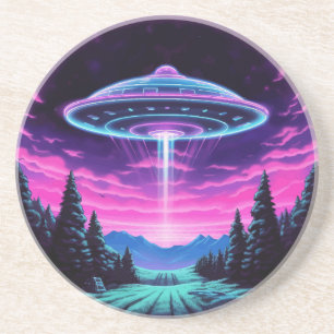 Posavasos Alien Spaceship Retro Futurista