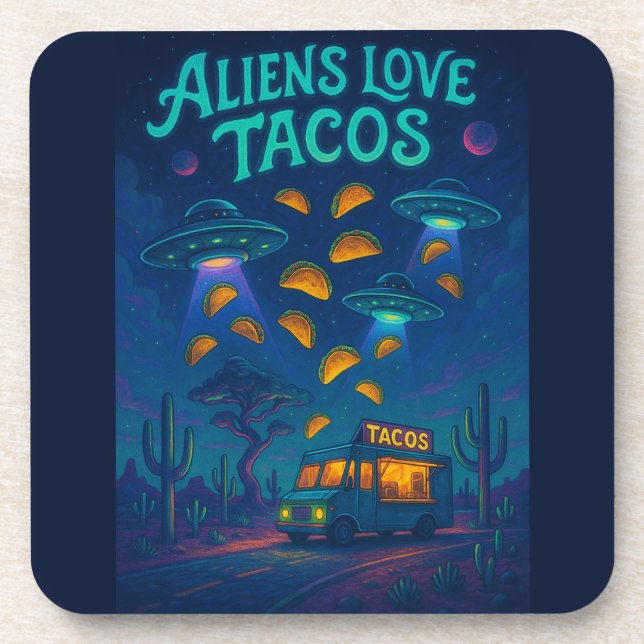 Posavasos Aliens Love Tacos (Frente)