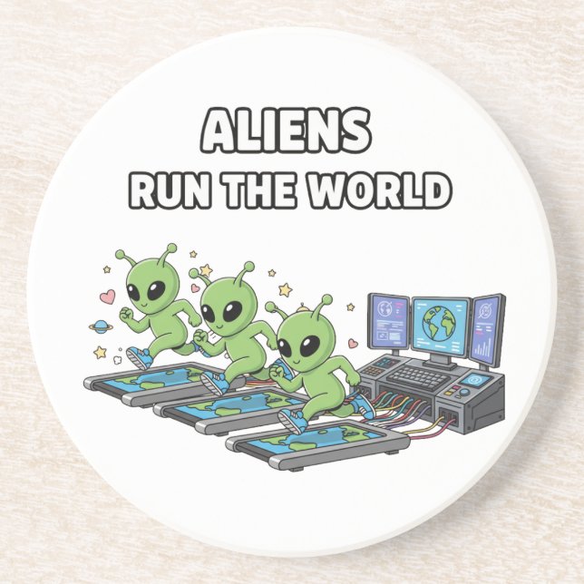 Posavasos Aliens Run the World (Frente)