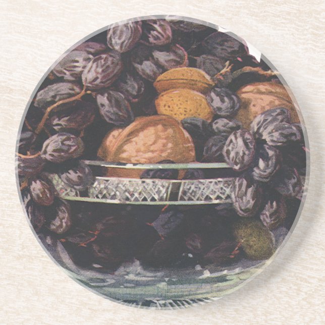 Posavasos Alimentos, nueces y almendras de época, frutas y n (Frente)