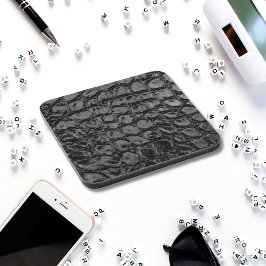 Posavasos Alligator Black Faux Leather