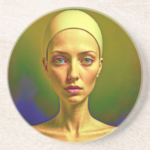 Posavasos Alma de porcelana agrietada - Retrato colorido