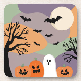 Posavasos Almofada noite de halloween abóboras e fantasmas