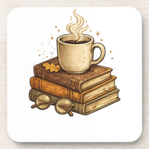 Posavasos Almohada Cozy Coffee y Libros Estética Vintage