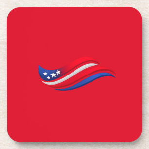Posavasos Almohada Decorativa USA Stars & Stripes Wave   Roj