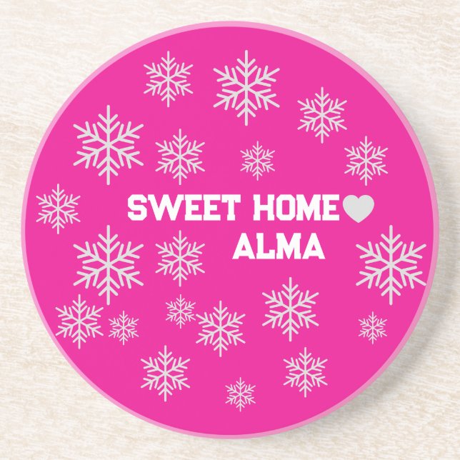 Posavasos almohada rosa de cristal de hielo (Frente)