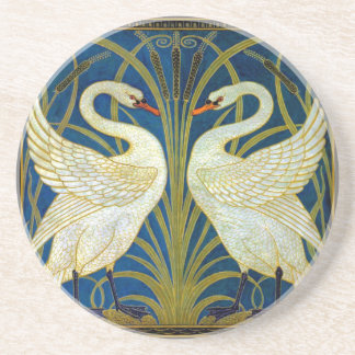 Posavasos Almohadilla de ratón de estilo Art Deco Swans