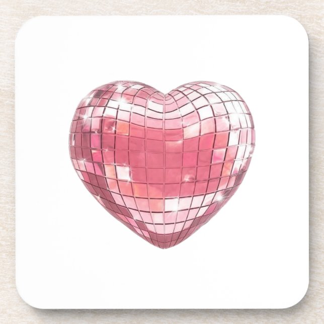 Posavasos Almohadilla del ratón del corazón rosado Disco (Frente)