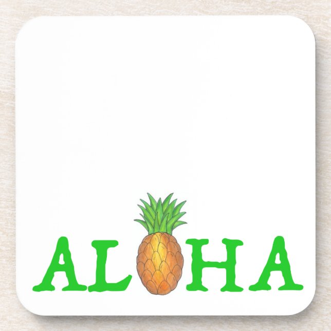 Posavasos ALOHA Fruta tropical hawaiana de piña (Frente)