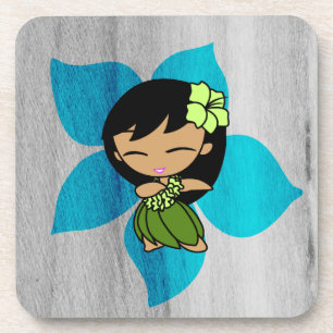 Posavasos Aloha Honeys Hawaiian Hibiscus Vintage Hula Chica