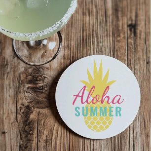 Posavasos Aloha Summer Tropical Yellow Pineapple