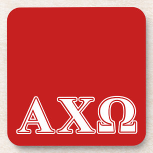 Posavasos Alphi Chi Omega Letras Blancas y Rojas