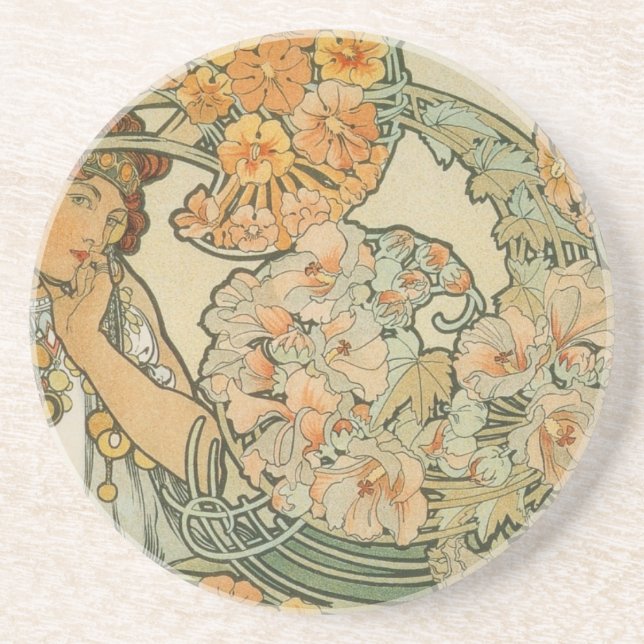 Posavasos Alphonse Mucha Art Deco (Frente)