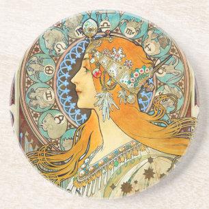 Posavasos Alphonse Mucha Art Nouveau Zodiac