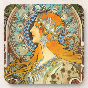Posavasos Alphonse Mucha Art Nouveau Zodiac